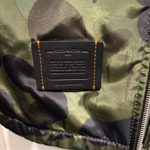 Coach Leather Jacket - Reversible and brand new Black Camo Size 40 - Picture 5 of 11